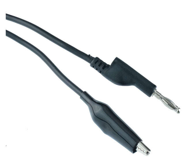 Lead banana plug-croc clip black l4139-x1 black