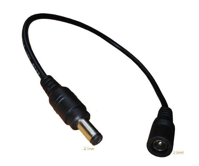 Extension lead dc socket 2.1 to dc plug 2.5mm eie34-0001-01