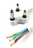 Mains leads 1m long 16a plug top to open end 16a-oef-h03vvf-3g0.5-we-l1.000