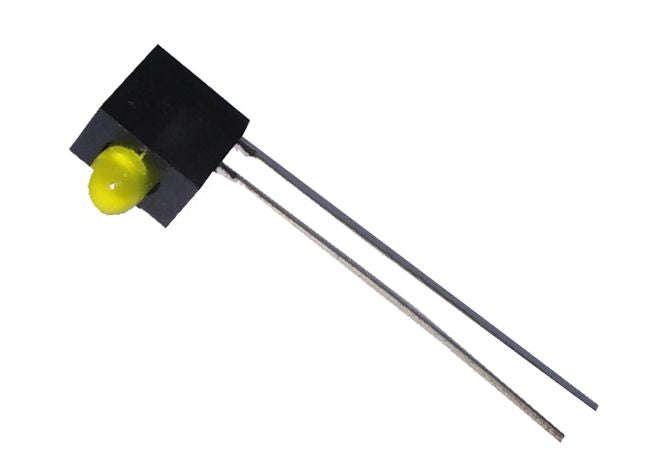 Diffused led with holder yellow 3mm r/a a264b-y