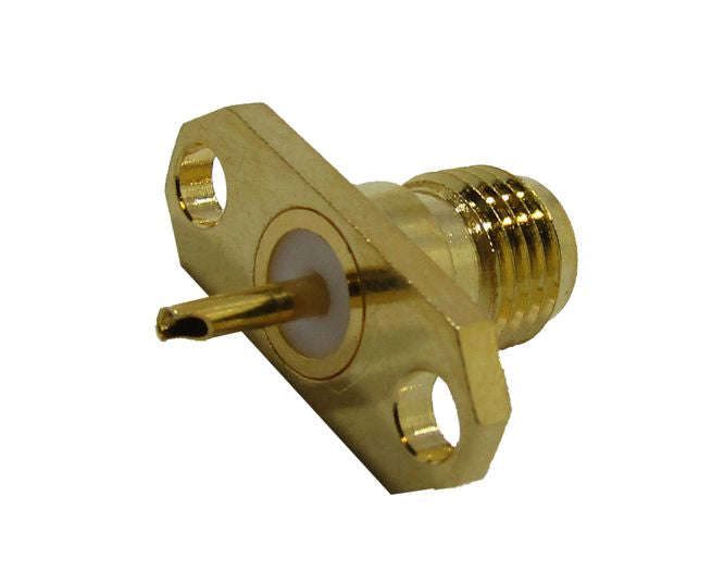 Sma-socket solder p/mount 2-hole, gold m5011z