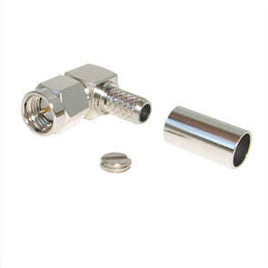 Sma plug r/a crimp rg58 5mm silver m5037l