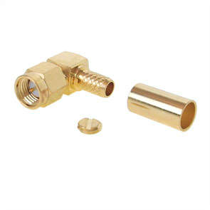 Sma plug r/a crimp rg58 5mm gold m5037lz