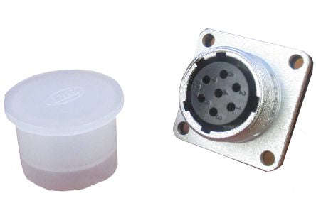 Circular power conn m22 7w socket panel mnt m595717f