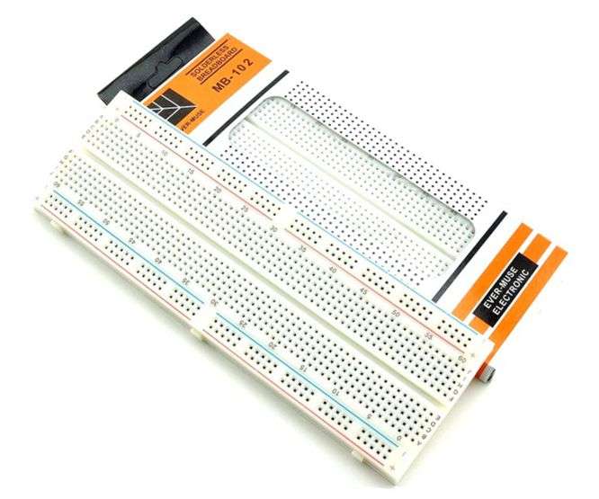 Breadboard 165x55mm 830 holes 2xpower rails mb-102