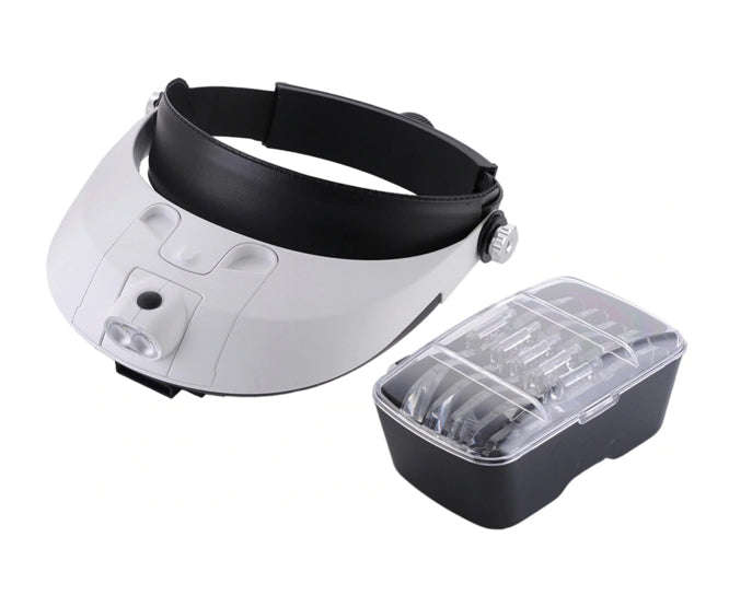 Head mount magnifier w/leds mg81001-g