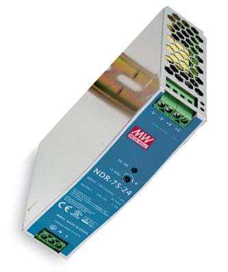 Power supply d/r in=220v @ 1.6a out=24v@3.2a 75w ndr-75-24