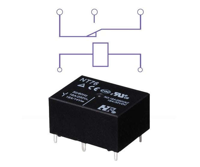 Relay spdt 16a 12vdc rect 5pcb nt76-c-z-12vdc