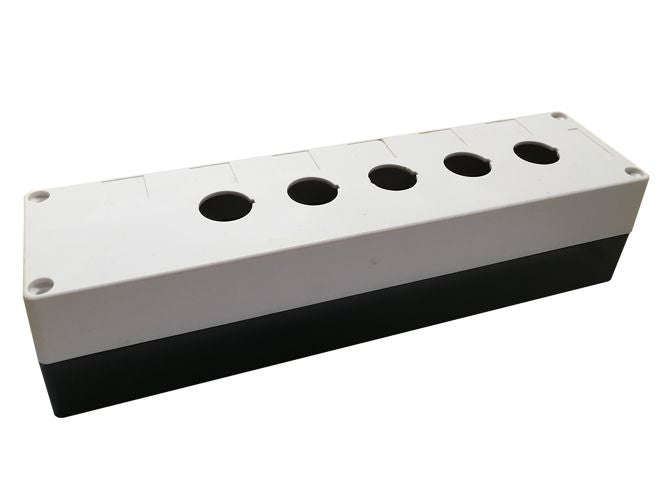 Push button enclosure 5-hole ip65 grey 22mm pb-bx5-22