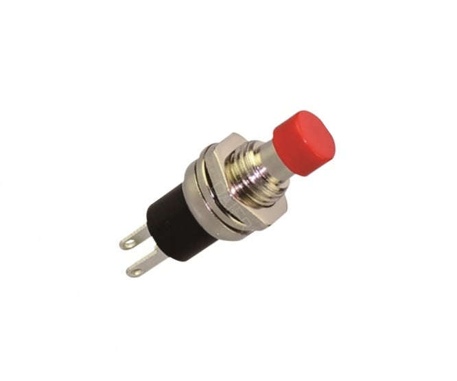 Push button switch n.o. spst 1a red solder m7 pbs-105-red