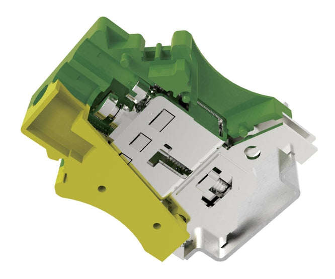 Earth terminal block din rail p=12.2 pc16-pe-01p-1y-00a(h)