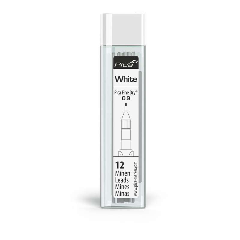PICA FINE DRY 0.9MM LEAD 12PC REFILL SET WHITE