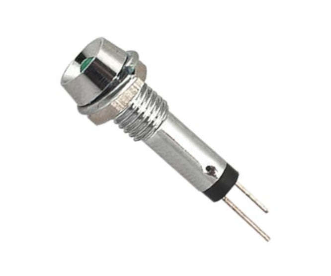 Led holder 3mm chrome grn led r730g