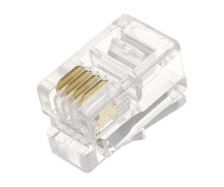Rj9 plug modular 4-way 4-pole for flat cable x98044