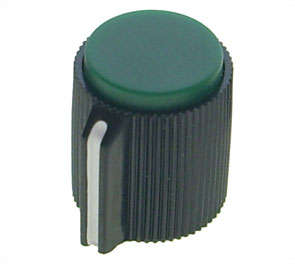 Knob plastic green scr w/line 13x13x6.4 kn113-c-gr