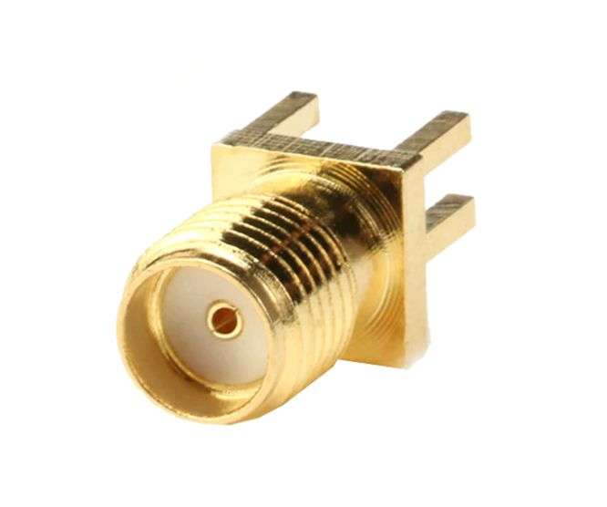 Sma-socket pcb str 4-pin, gold 200641