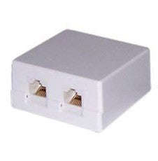 Wall mount dual rj45c white network box cat6 6bx-u2xa6