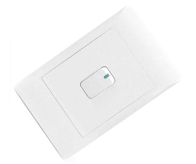 2x4 mains light switch single lever 2w white sti-1010