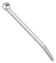 Cable tie plastic white 203mm - 100p/bag gt-200m