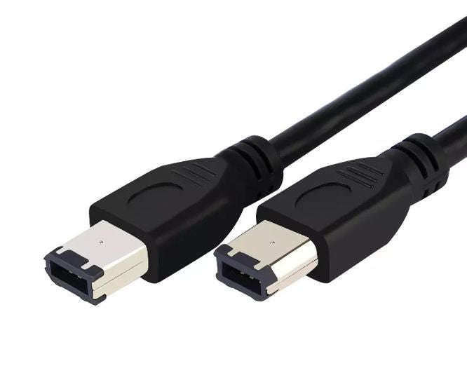 Ieee1394 lead 6way plug to plug 1m black nylon mesh 1m fw-66-gt-1