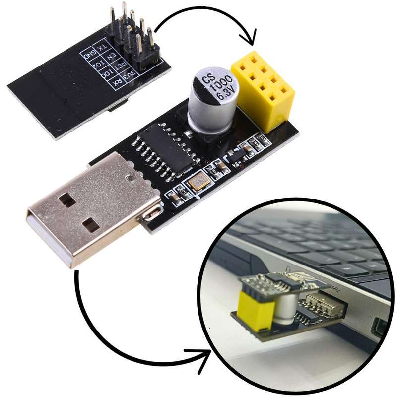 USB To ESP8266 Adapter Board (ESP-01 boards)