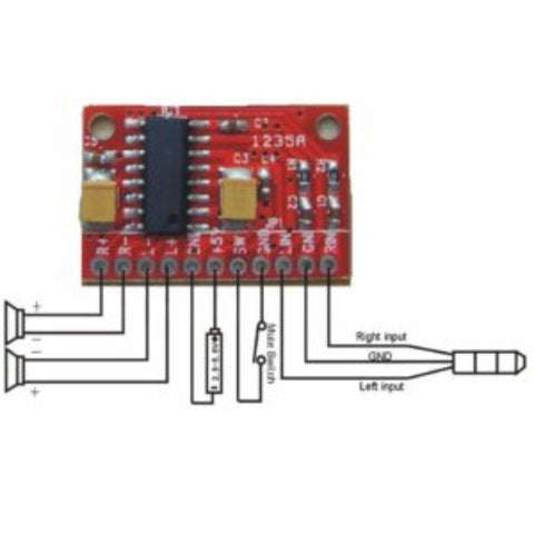 3W mini audio stereo amplifier breakout