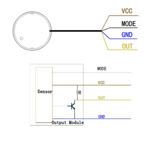 Non-Contact Liquid Level Sensor 5-12V NPN diagram