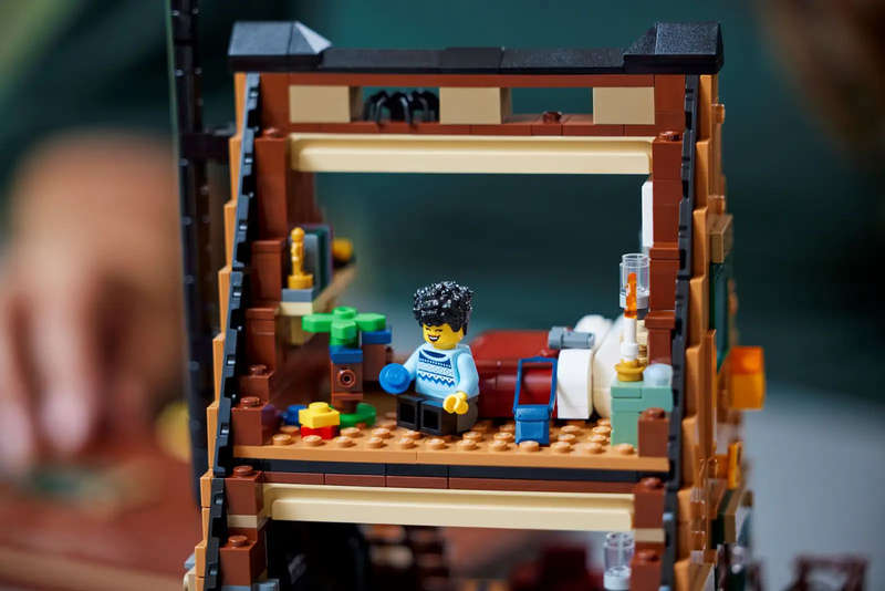 LEGO® Ideas display model of an A-Frame Cabin (21338)