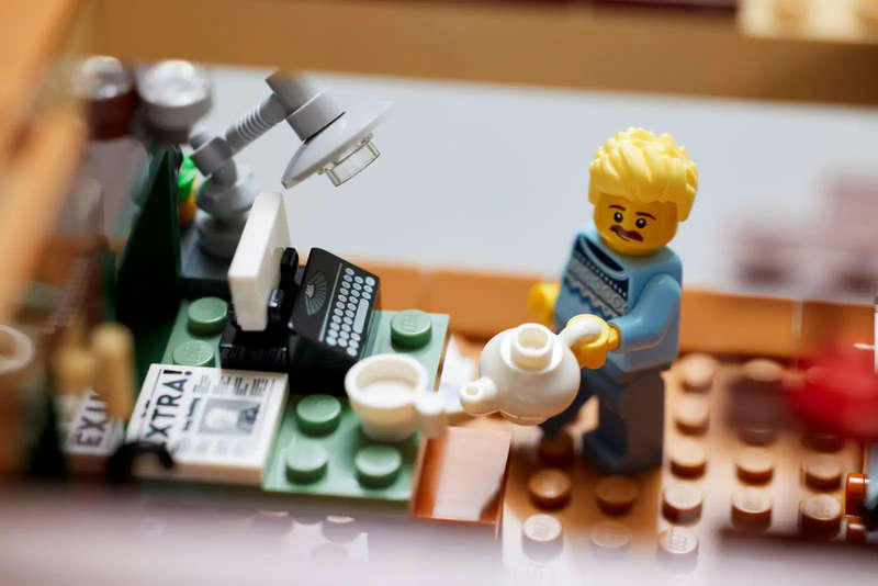 LEGO® Ideas display model of an A-Frame Cabin (21338)