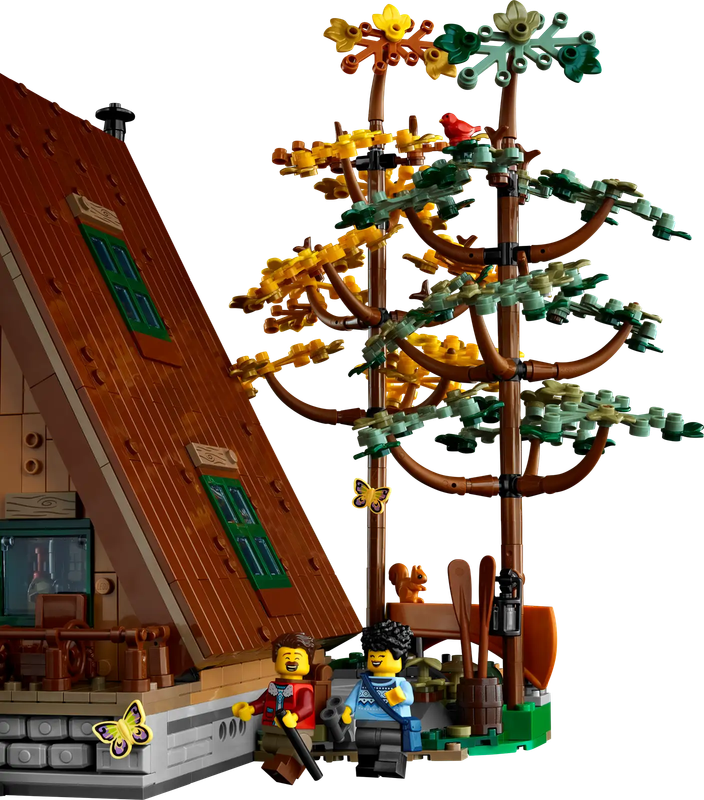 LEGO® Ideas display model of an A-Frame Cabin (21338)