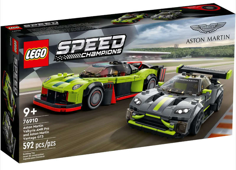 LEGO 76910 Speed Champions Aston Martin Valkyrie AMR Pro and Aston Martin Vantage GT3