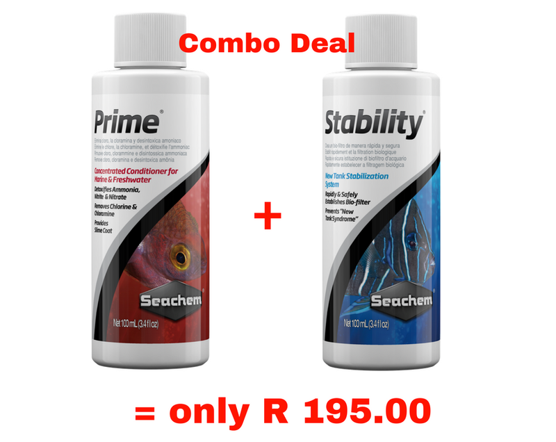 Seachem Prime 100ml + Stability 100ml Combo