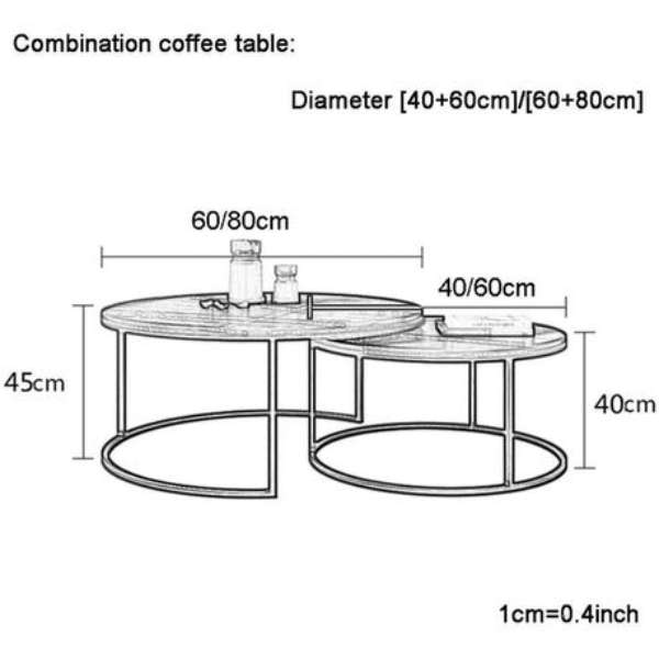 Coffee Table 2 in 1- Black Marble