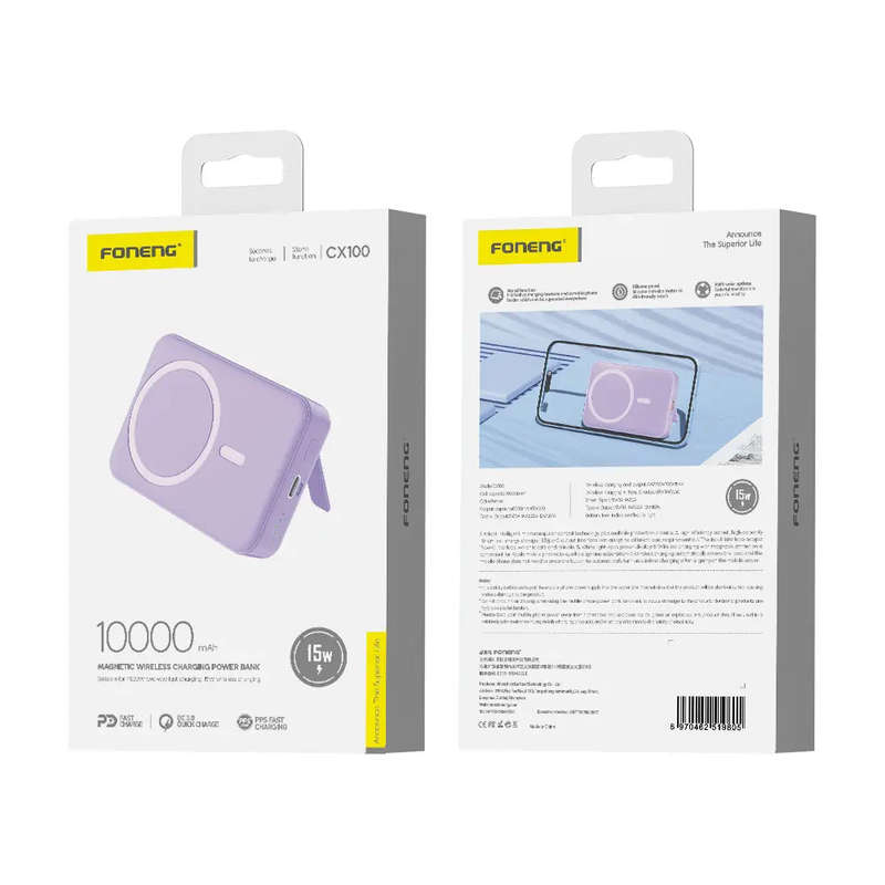 10000MAH MAGNETIC WIRELESS POWER BANK (15W)