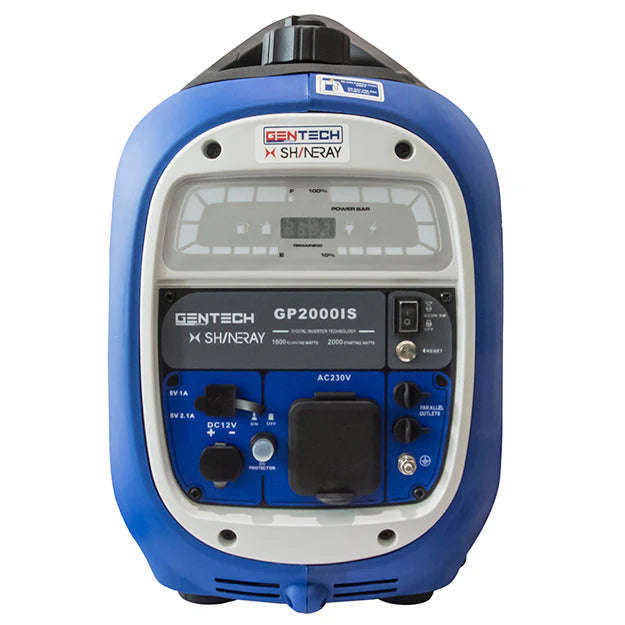 Gentech- GP2000IS - Power 2kVA Digital Pure Sine Wave Inverter Generator (Recoil) Blue - Grade A ...