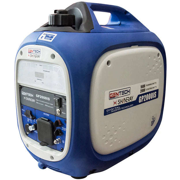 Gentech- GP2000IS - Power 2kVA Digital Pure Sine Wave Inverter Generator (Recoil) Blue - Grade A ...