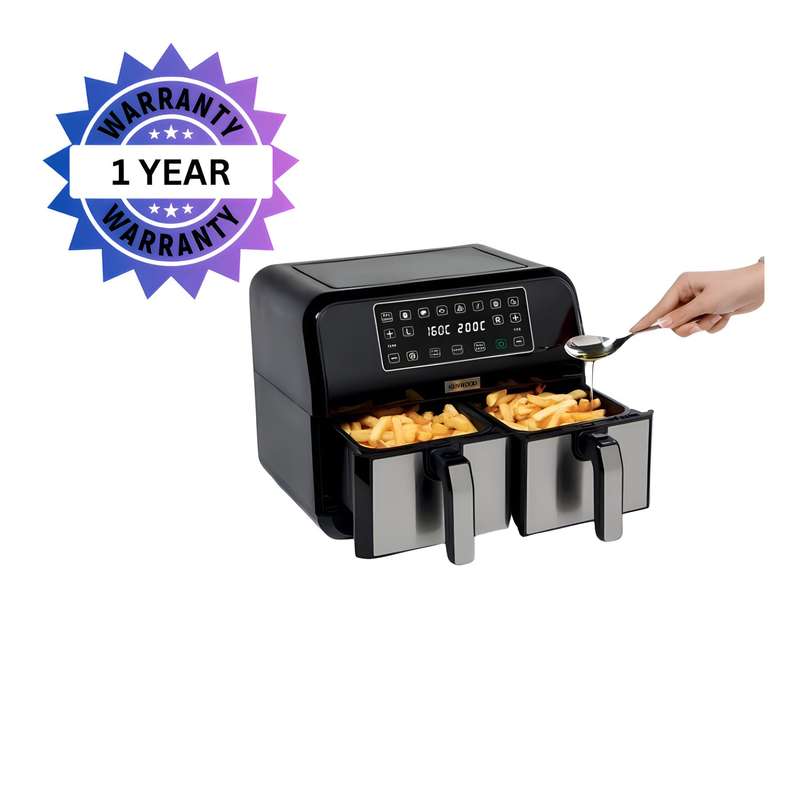 Kenwood - 8L kHealthy Max Crisp Dual Air Fryer - HFM75.000MB - Brand New Damaged Packaging