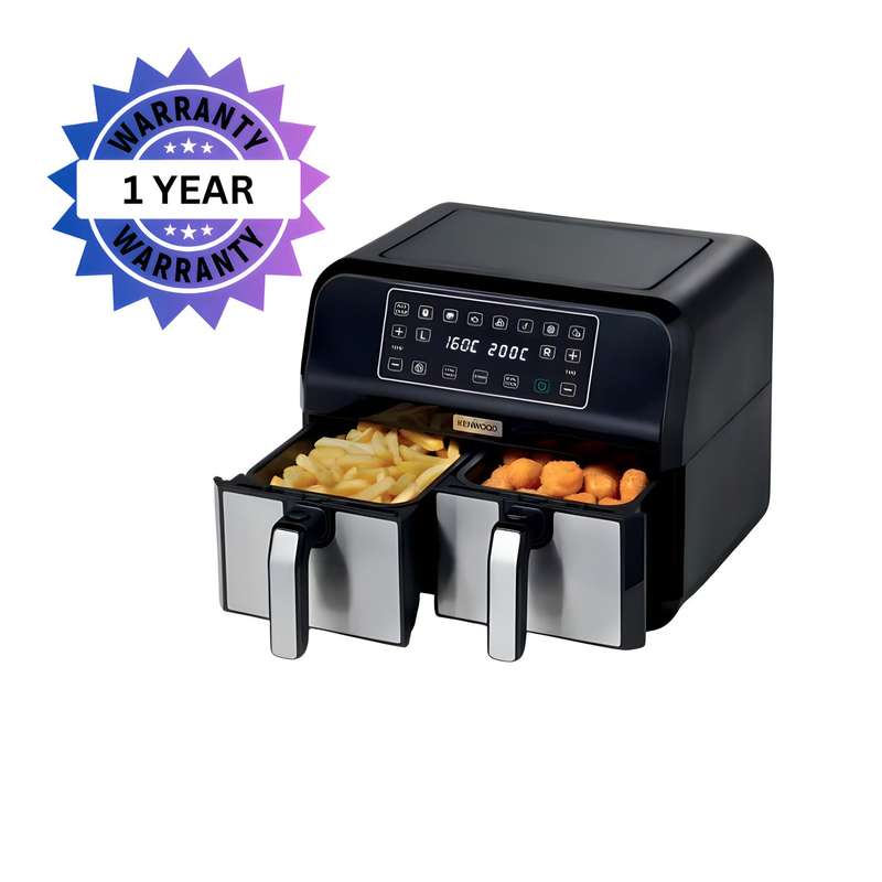 Kenwood - 8L kHealthy Max Crisp Dual Air Fryer - HFM75.000MB - Brand New Damaged Packaging
