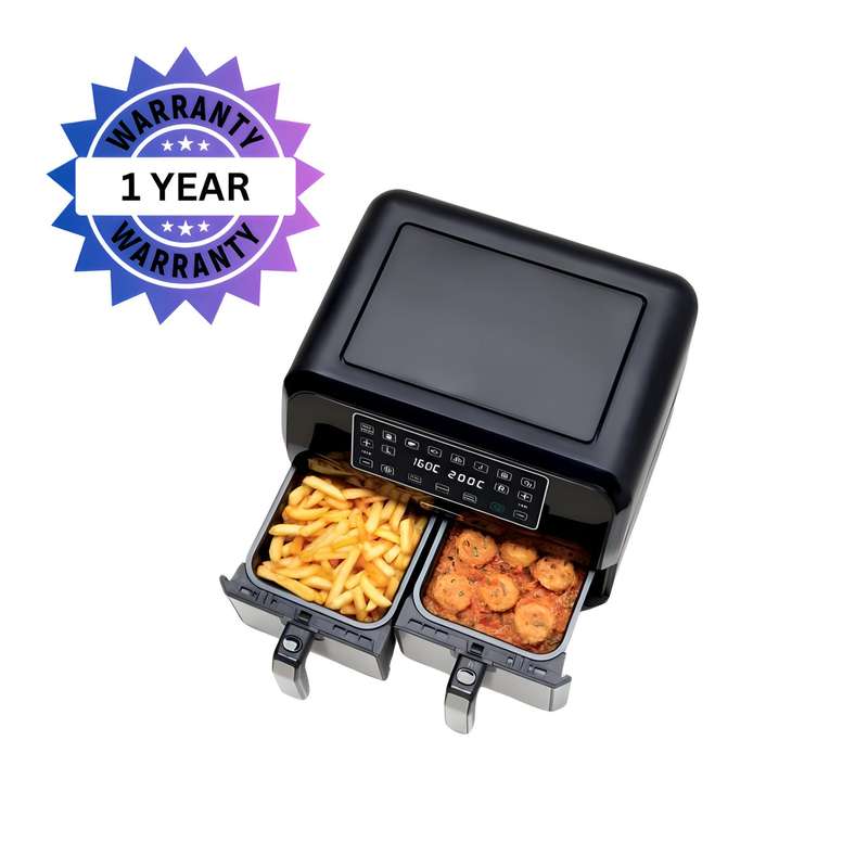 Kenwood - 8L kHealthy Max Crisp Dual Air Fryer - HFM75.000MB - Brand New Damaged Packaging