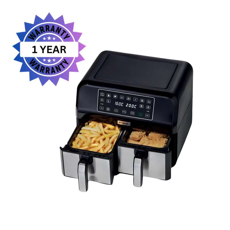 Kenwood - 8L kHealthy Max Crisp Dual Air Fryer - HFM75.000MB - Brand New Damaged Packaging