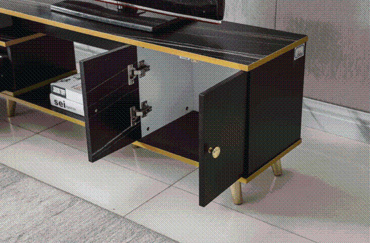 White/Black Bone Gold Adjustable Plasma TV Stand -TV-302 - White