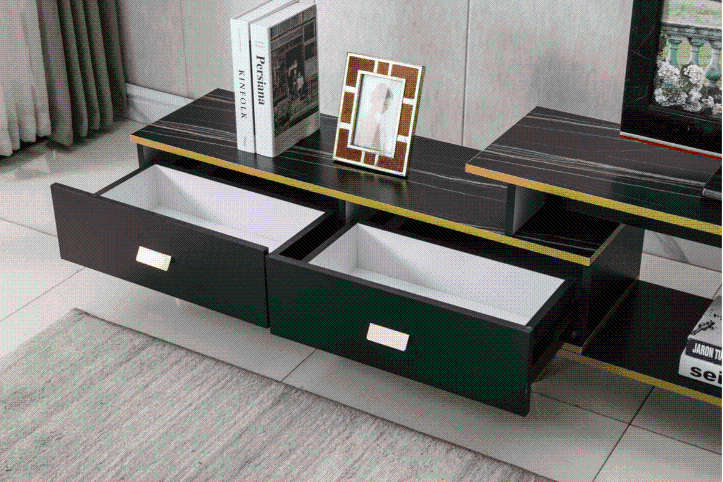 White/Black Bone Gold Adjustable Plasma TV Stand -TV-302 - White