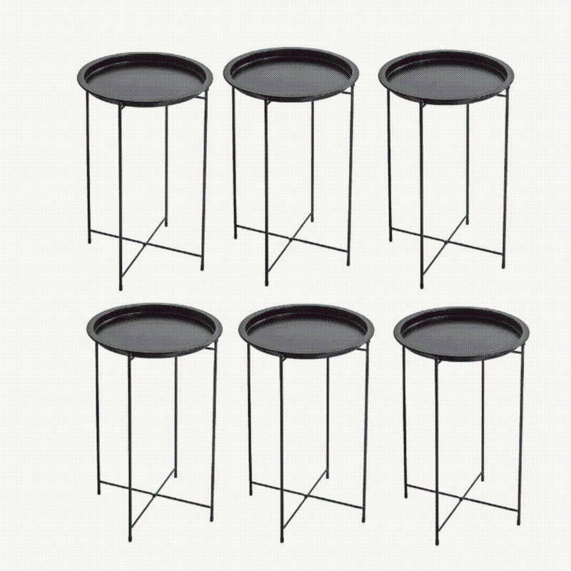 Steel side/End table 6 in 1 set -TT01 - Black