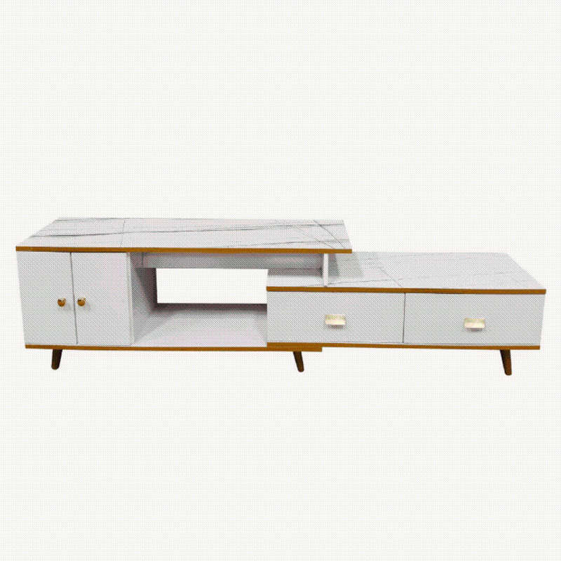 White/Black Bone Gold Adjustable Plasma TV Stand -TV-302 - White