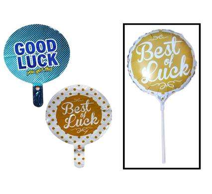 Balloon air fill w/stick good luck