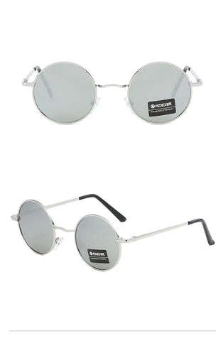 KDEAM Silver Eclipse Round Sunglasses