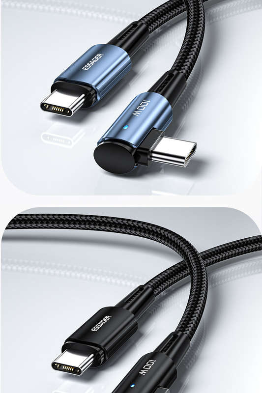 Essager PD 60W 5A Type C To Type C 2 Meters Black/Blue