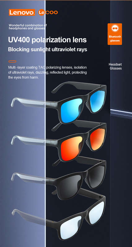 SekelBoer Tech Range Lenovo Bluetooth Sunglasses Black