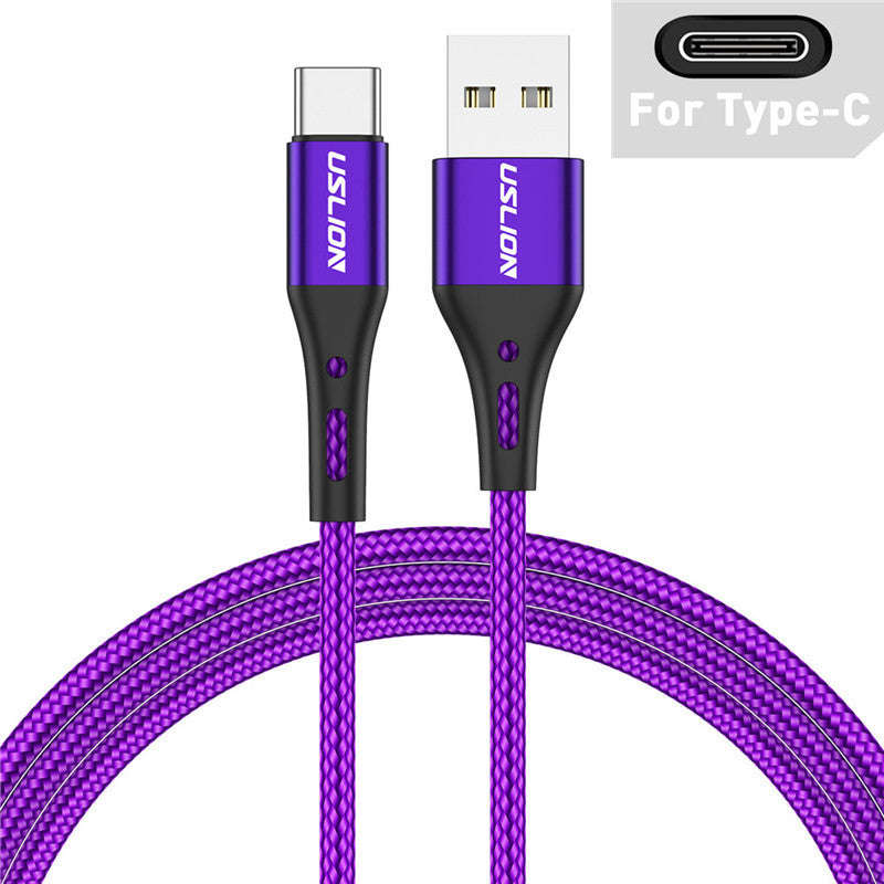 USLION Purple 3A USB Type C Cable 2 meters