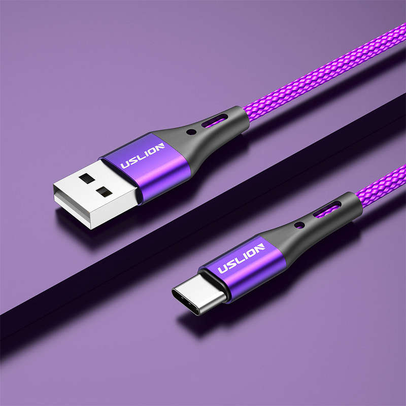 USLION Purple 3A USB Type C Cable 2 meters